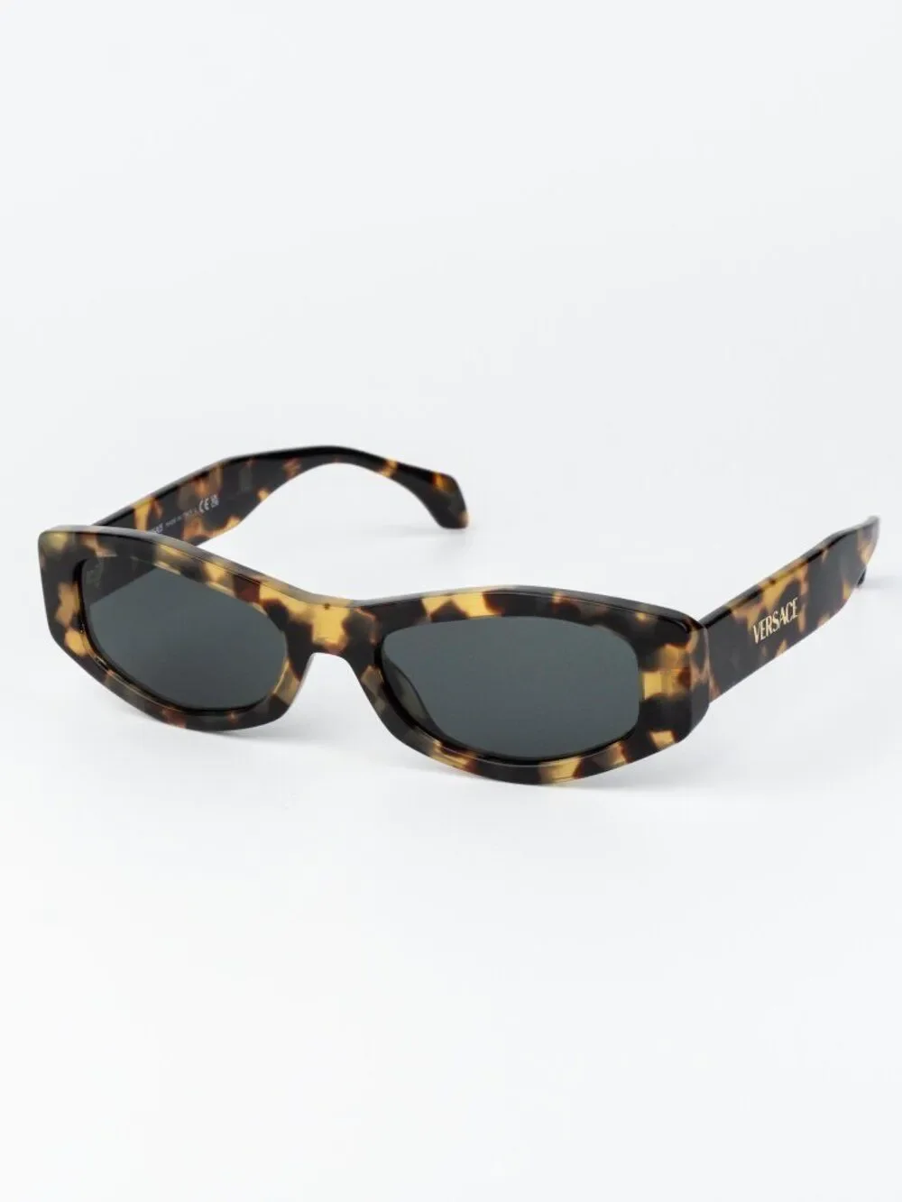 Versace Women Sunglasses Brown Havana Grey Oval VE4487 777/87 NEW AUTHENTIC